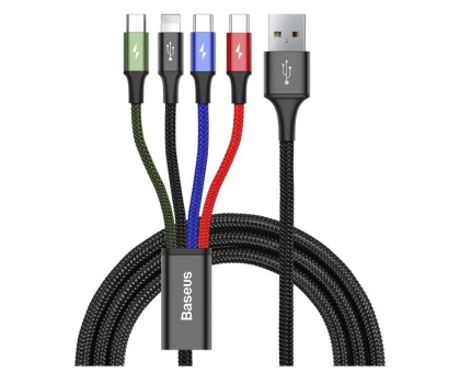 Kabel BASEUS USB - micro-USB/Lightning/2 x USB-C 1M czarny
